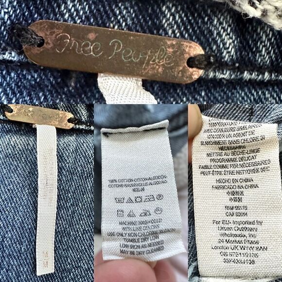 Free People Distressed Knit Hooded Denim Jacket Size M - Picture 12 of 15